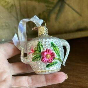 Old World Christmas Part of the Bride’s Tree Collection- Teapot Ornament BNWOB